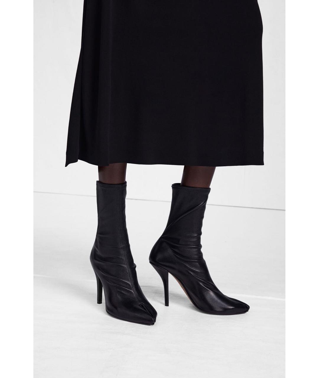 MAISON MARGIELA Черные кожаные ботильоны, фото 2