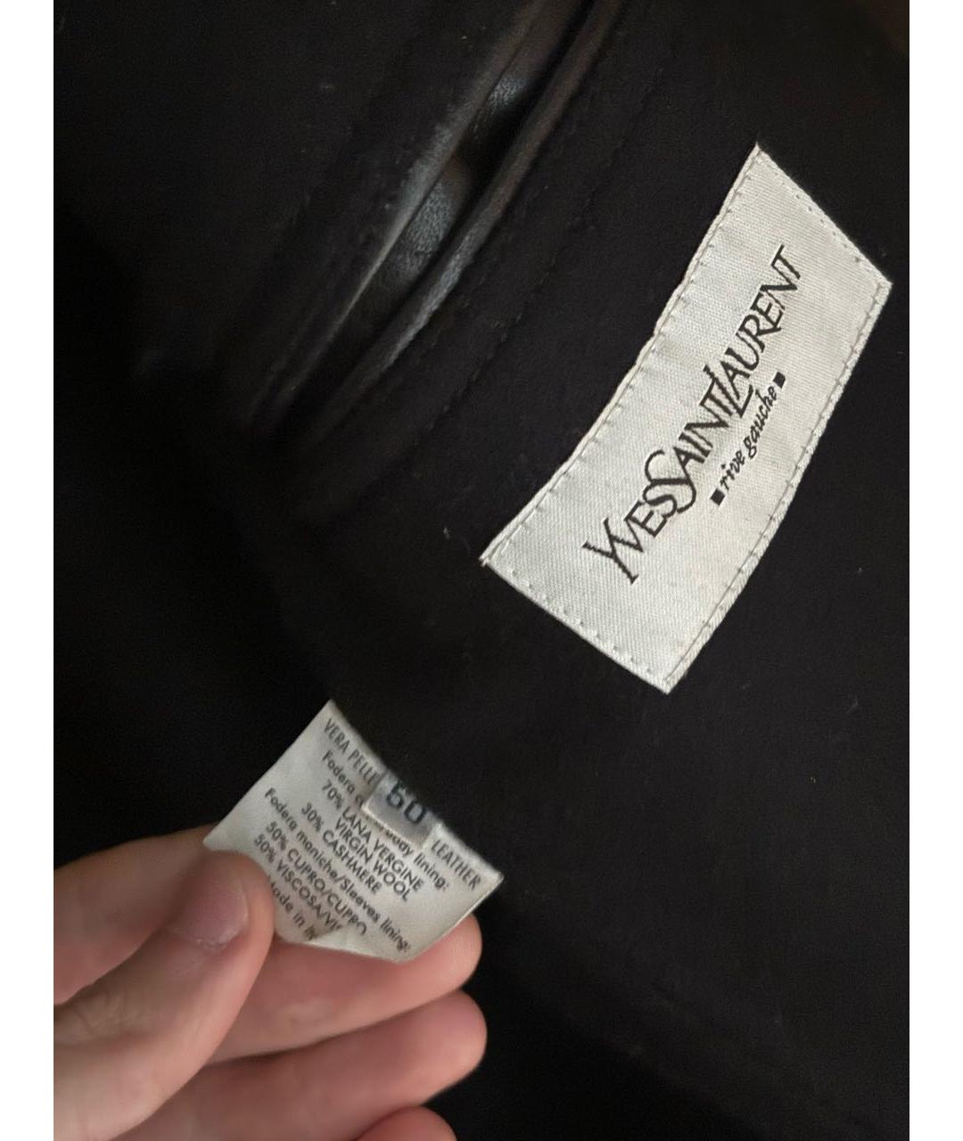 SAINT LAURENT Черная кожаная куртка, фото 3