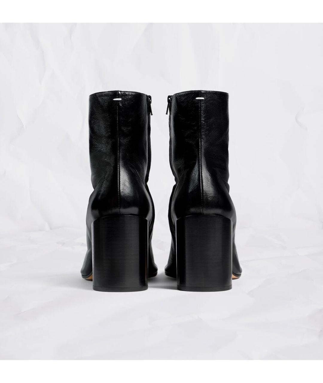 MAISON MARGIELA Черные кожаные ботильоны, фото 6