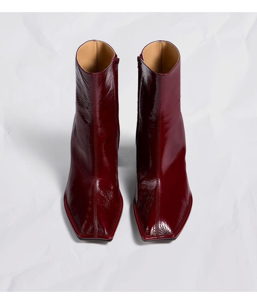 MAISON MARGIELA Бордовые ботильоны из лакированной кожи, фото 5