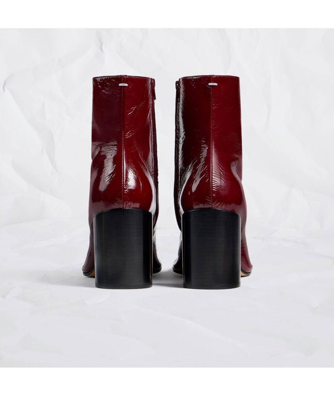 MAISON MARGIELA Бордовые ботильоны из лакированной кожи, фото 6