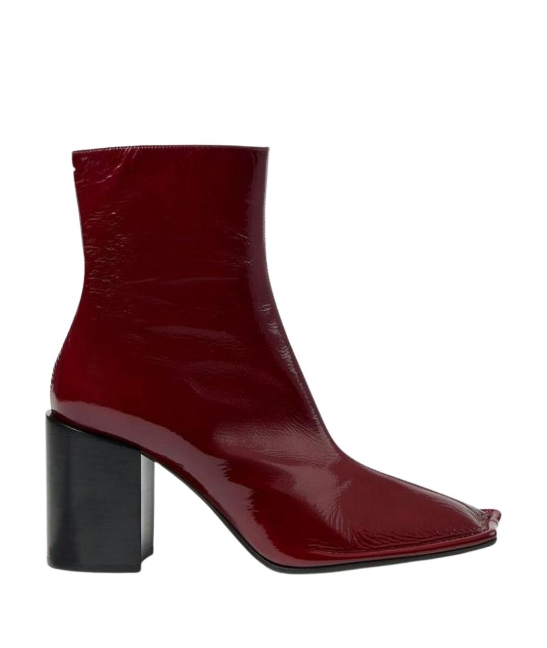 MAISON MARGIELA Бордовые ботильоны из лакированной кожи, фото 1