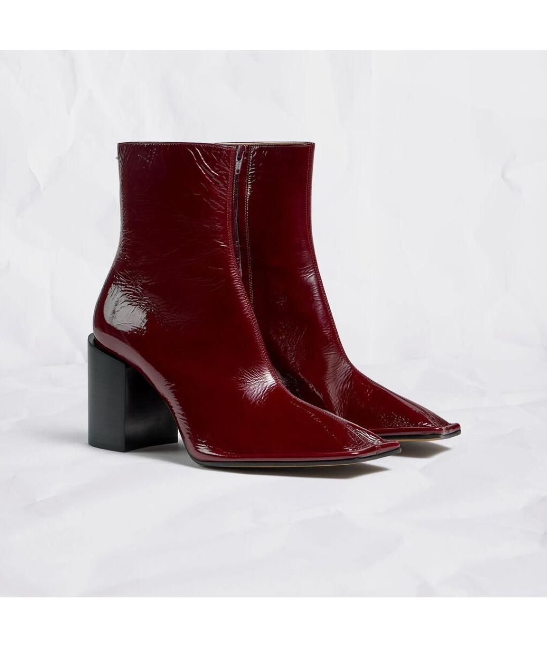 MAISON MARGIELA Бордовые ботильоны из лакированной кожи, фото 3