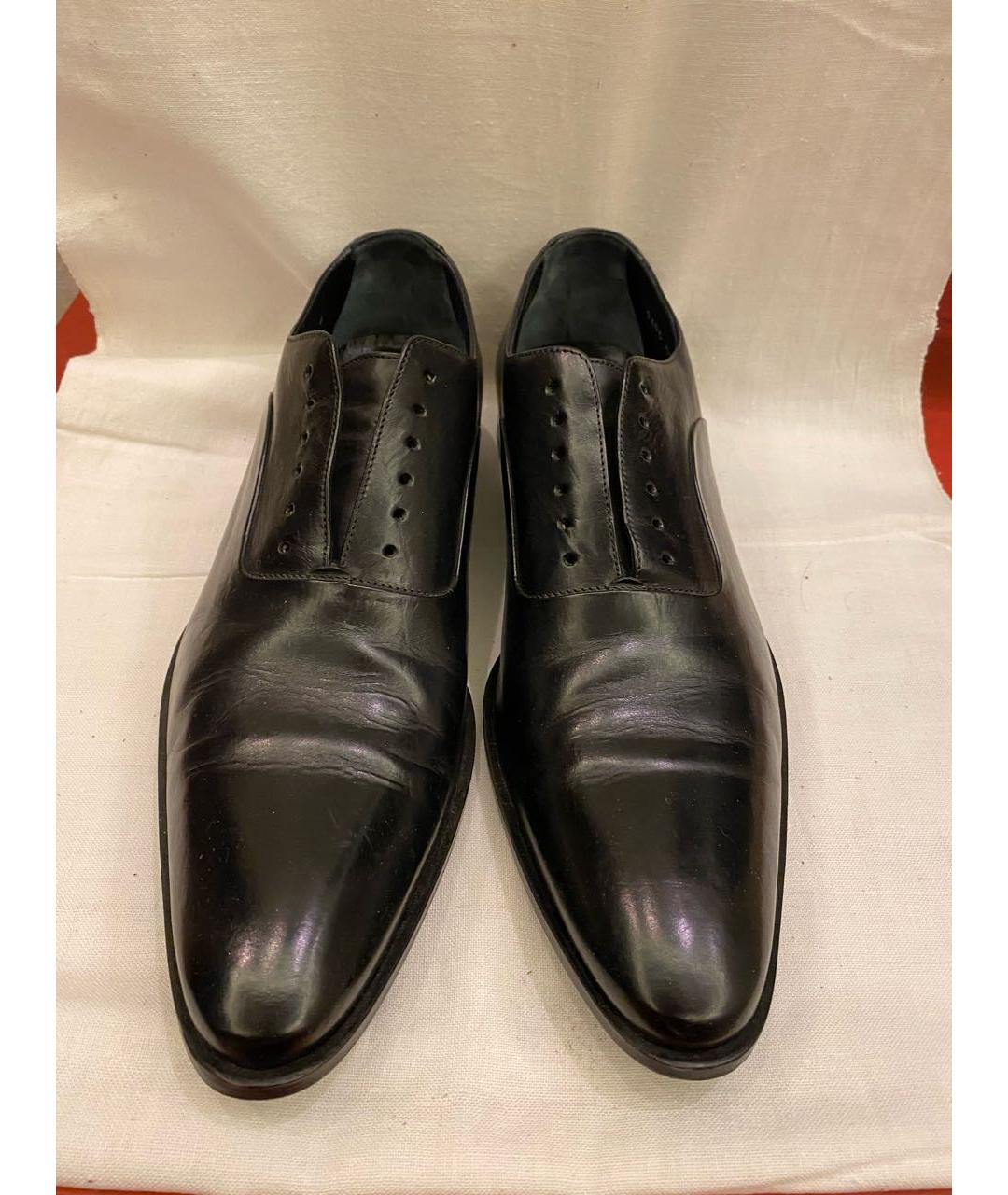 DOLCE&GABBANA Черные кожаные туфли, фото 2