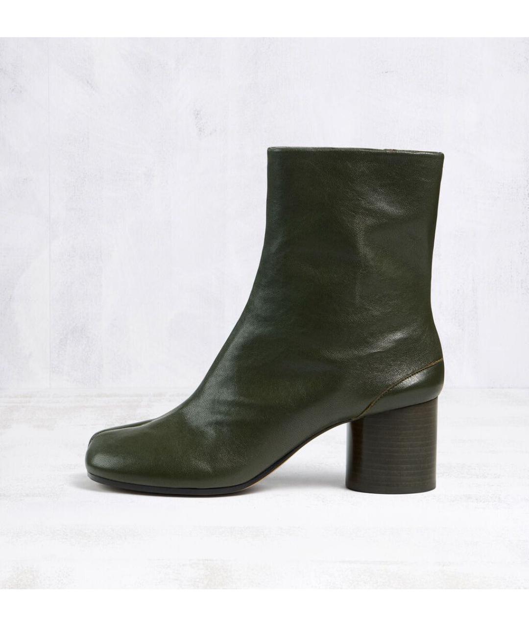 MAISON MARGIELA Хаки кожаные ботильоны, фото 7