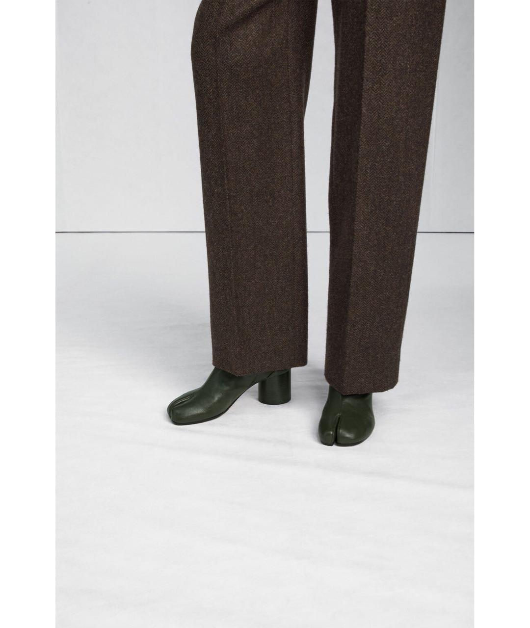 MAISON MARGIELA Хаки кожаные ботильоны, фото 2