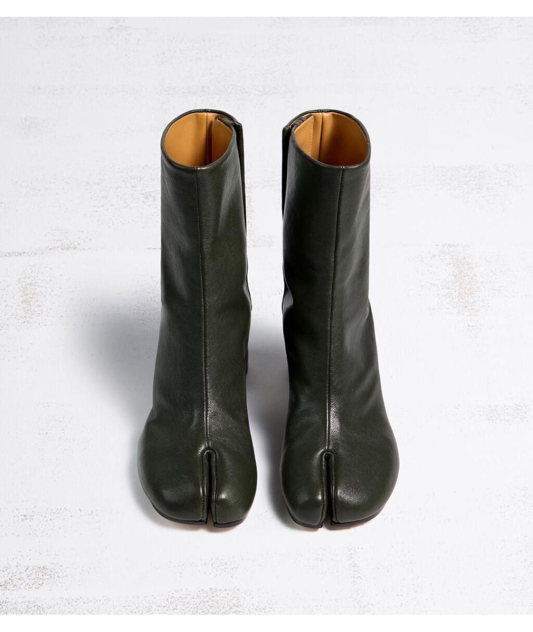 MAISON MARGIELA Хаки кожаные ботильоны, фото 5