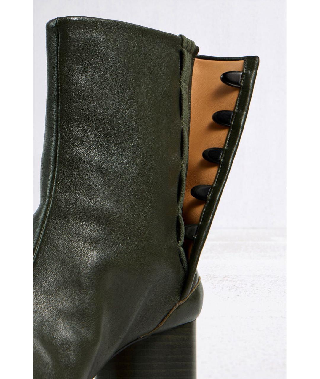 MAISON MARGIELA Хаки кожаные ботильоны, фото 4