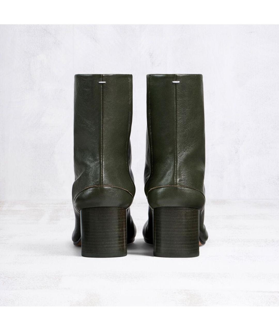 MAISON MARGIELA Хаки кожаные ботильоны, фото 6