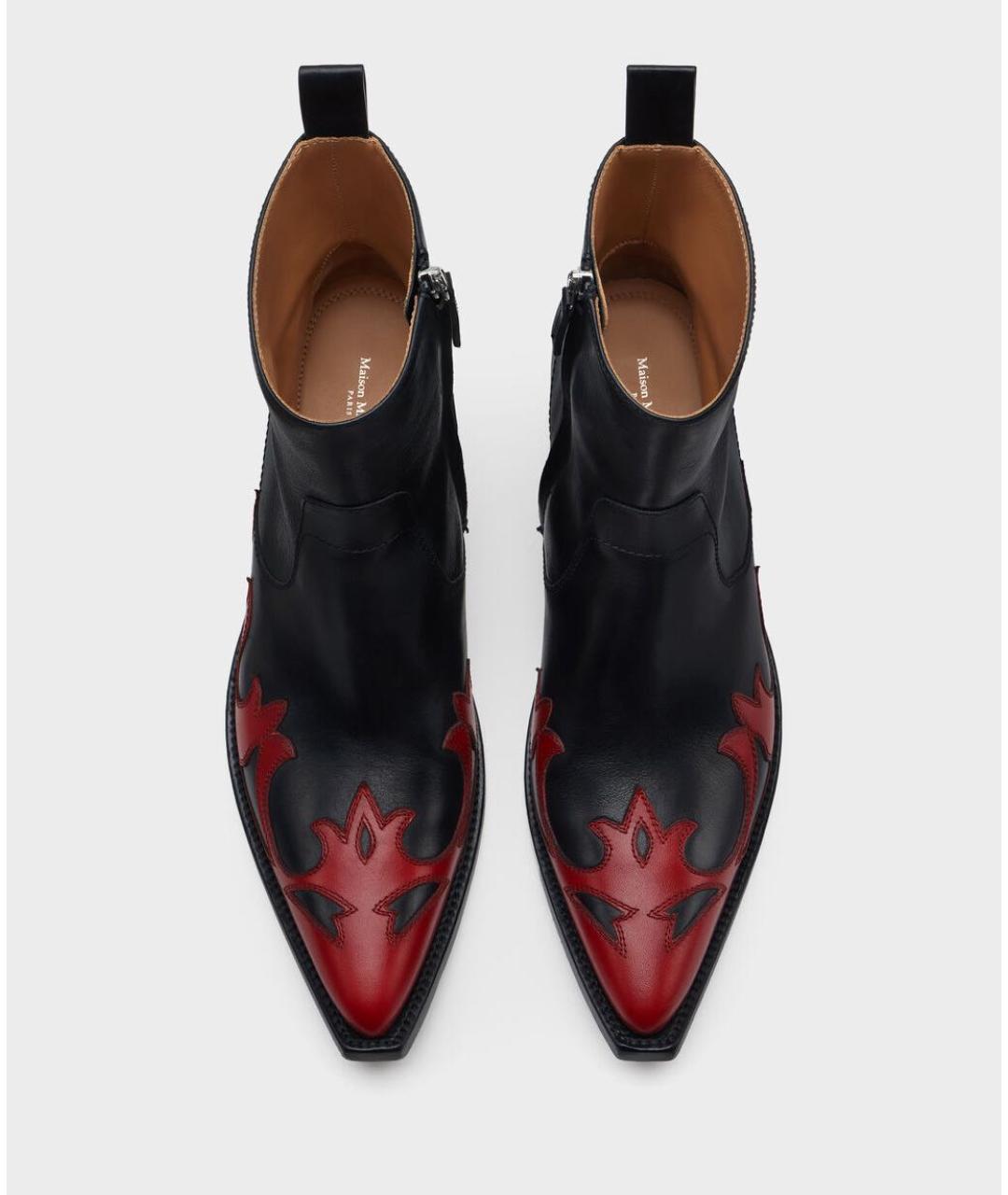 MAISON MARGIELA Черные кожаные ботильоны, фото 4
