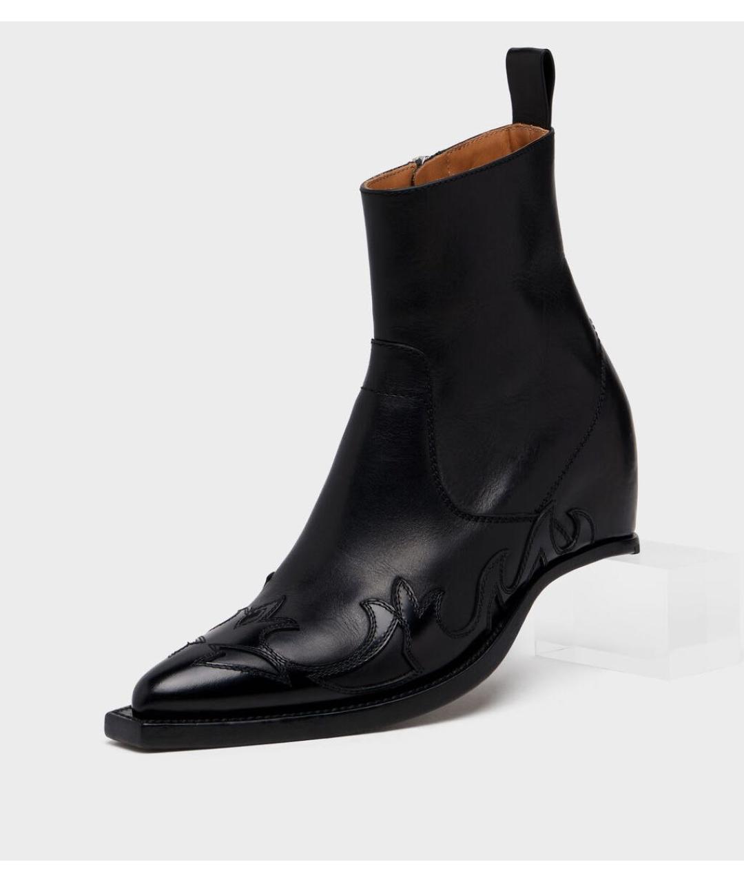 MAISON MARGIELA Черные кожаные ботильоны, фото 2
