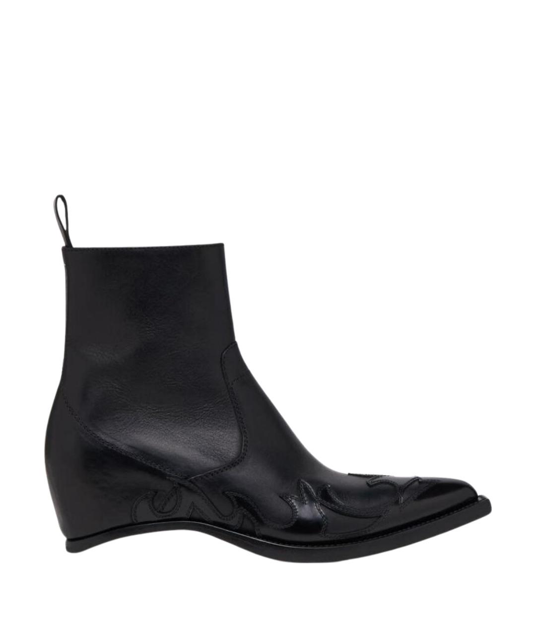MAISON MARGIELA Черные кожаные ботильоны, фото 1