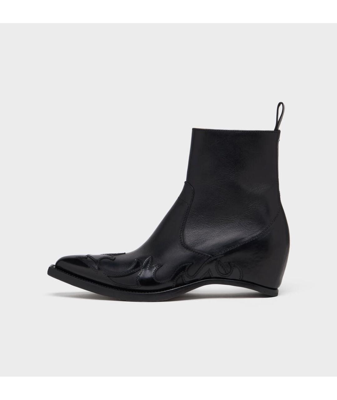 MAISON MARGIELA Черные кожаные ботильоны, фото 7