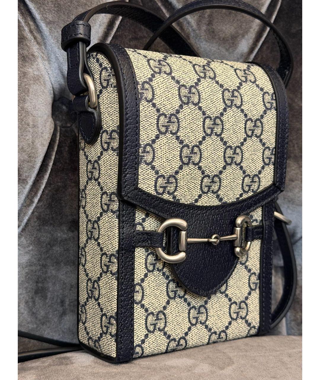 GUCCI Бежевая поясная сумка из канвы, фото 2
