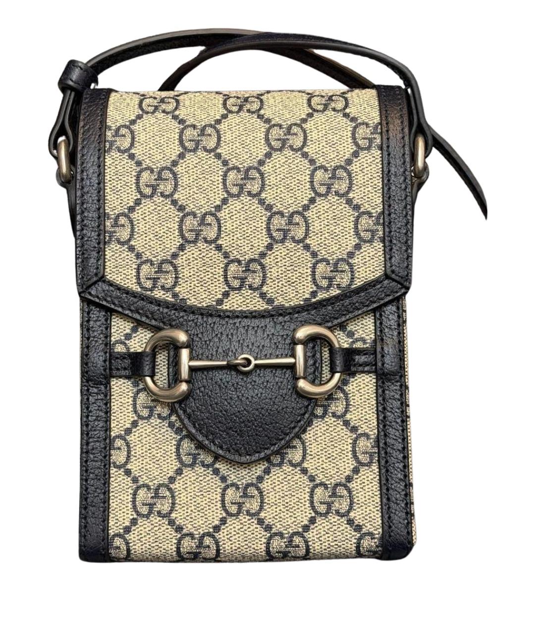 GUCCI Бежевая поясная сумка из канвы, фото 1