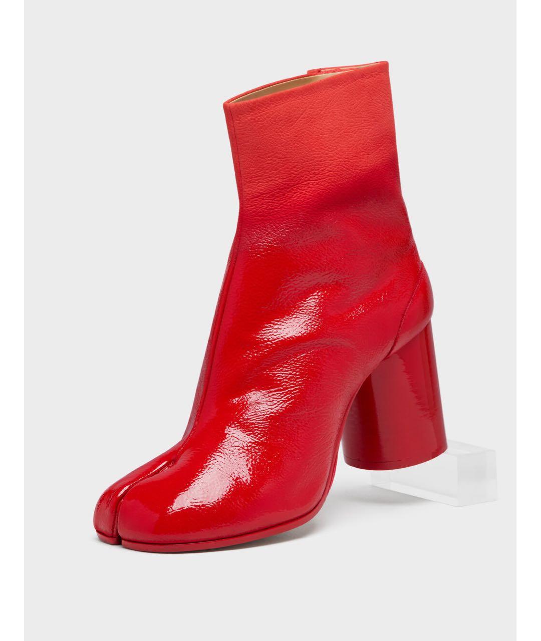 MAISON MARGIELA Красные ботильоны из лакированной кожи, фото 2