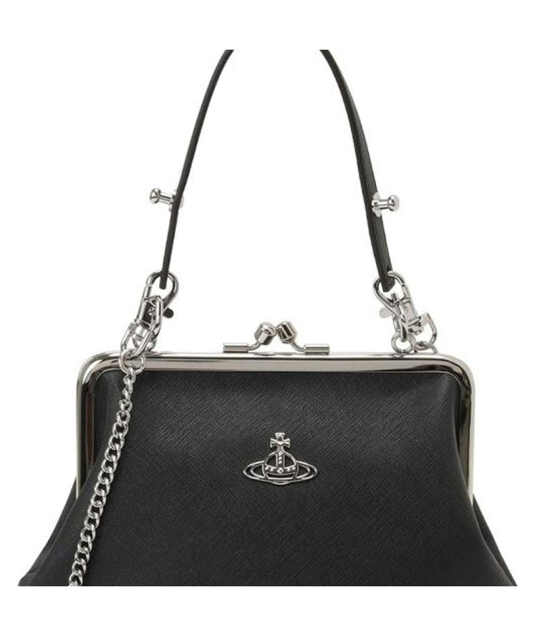 VIVIENNE WESTWOOD Черный кожаный кошелек, фото 5