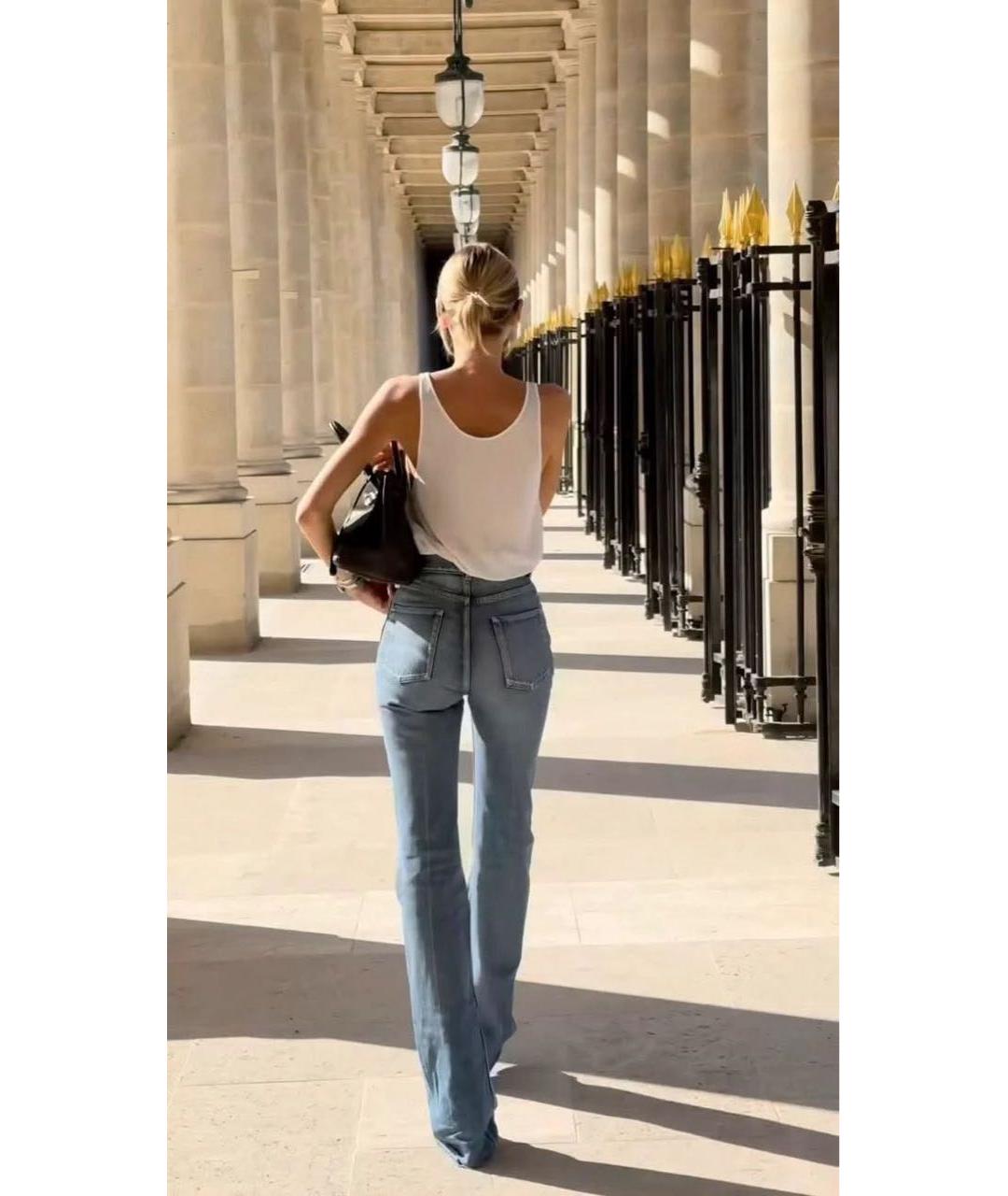 SAINT LAURENT Синие хлопковые джинсы клеш, фото 7