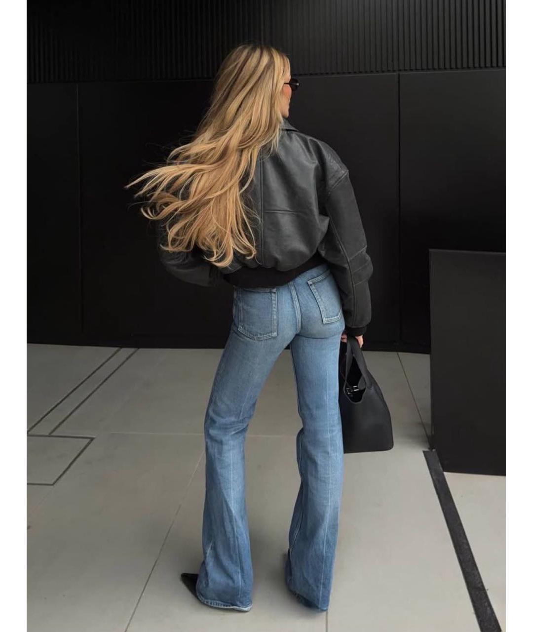 SAINT LAURENT Синие хлопковые джинсы клеш, фото 5