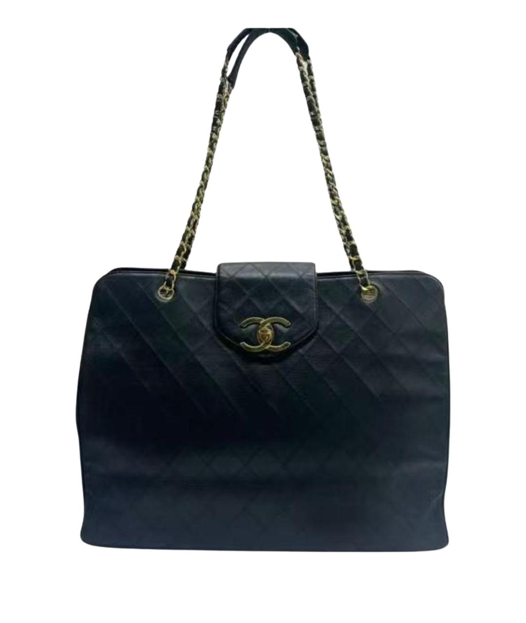 CHANEL Черная кожаная сумка тоут, фото 1
