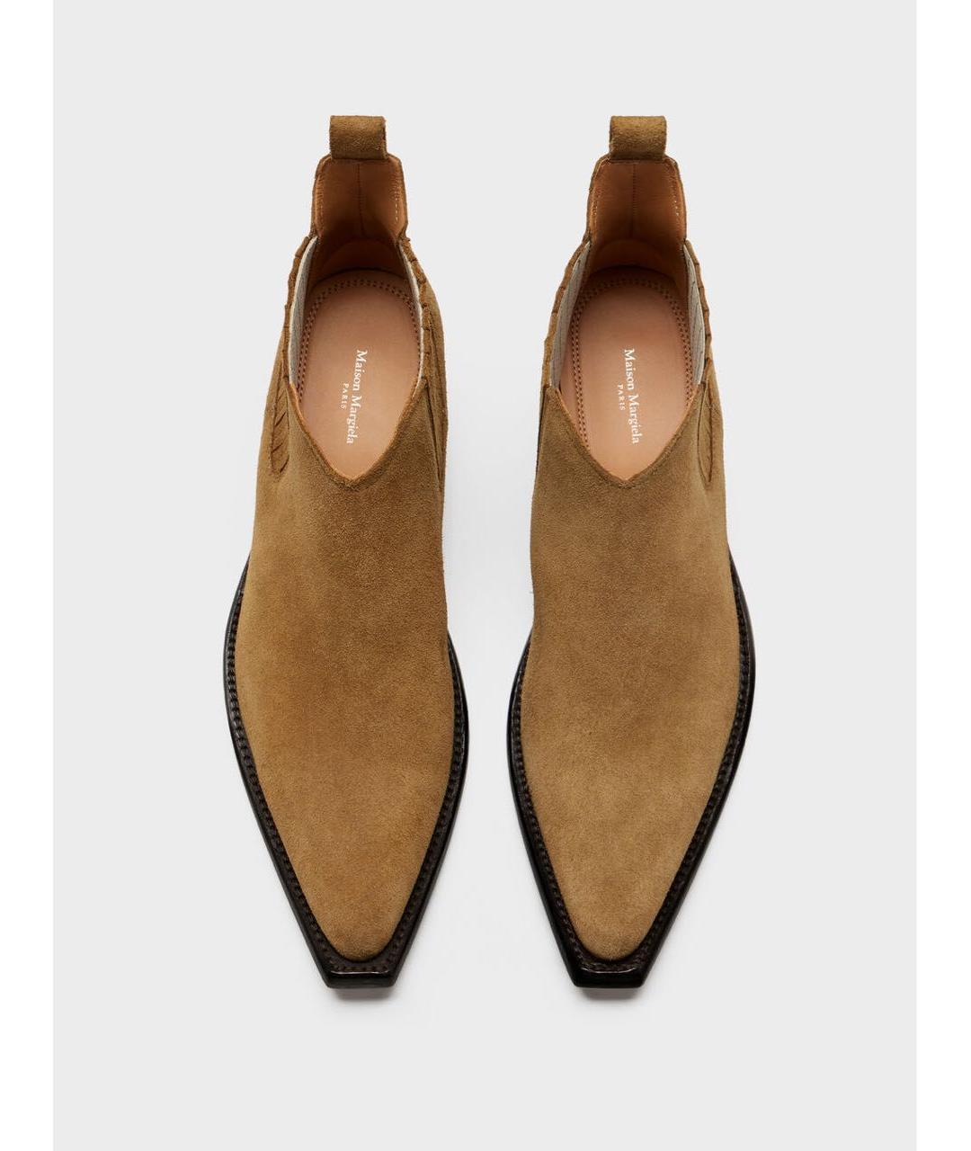 MAISON MARGIELA Коричневые замшевые ботильоны, фото 4