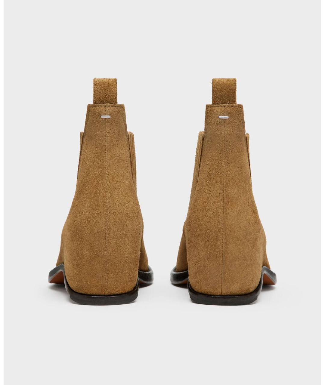 MAISON MARGIELA Коричневые замшевые ботильоны, фото 3