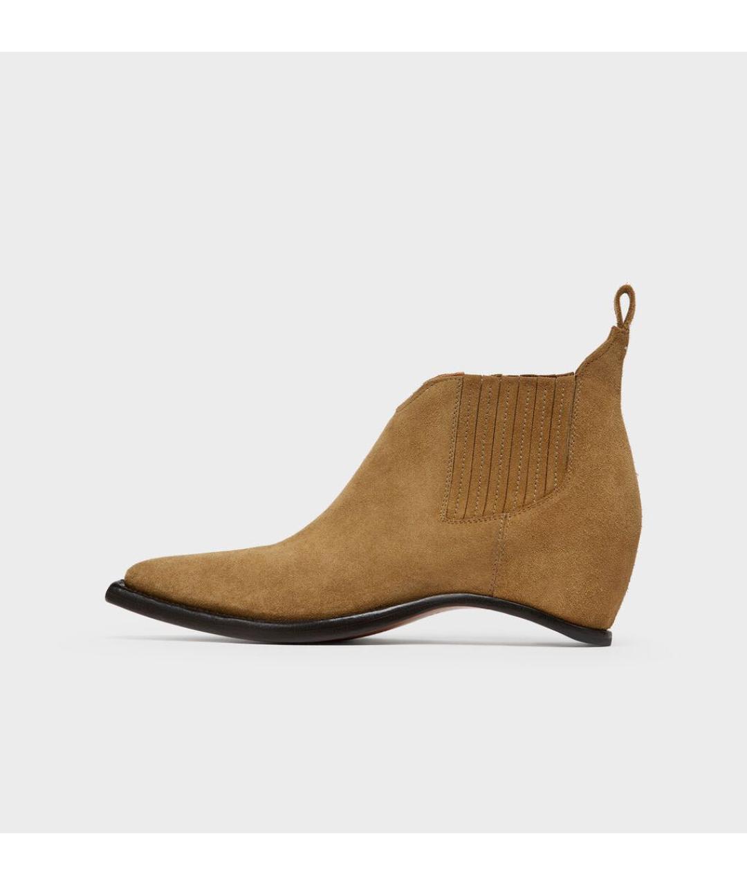 MAISON MARGIELA Коричневые замшевые ботильоны, фото 7
