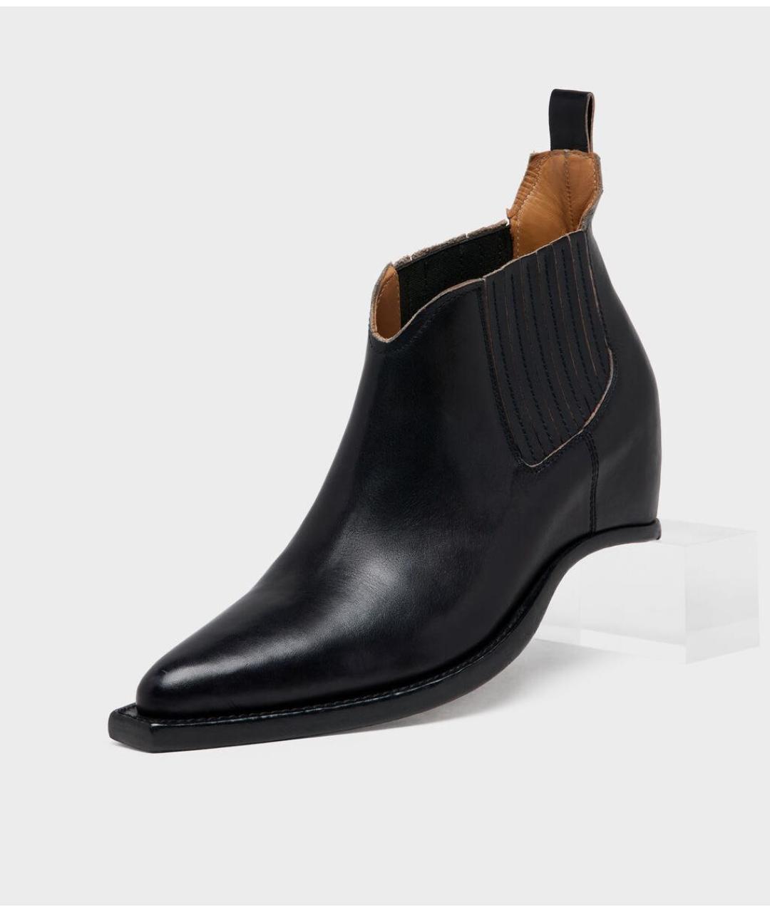 MAISON MARGIELA Черные кожаные ботильоны, фото 2