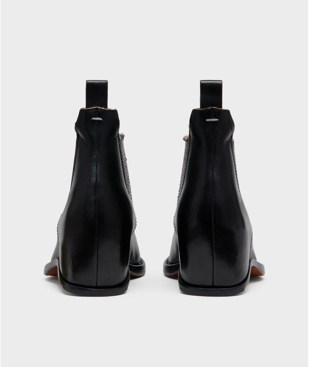 MAISON MARGIELA Черные кожаные ботильоны, фото 3