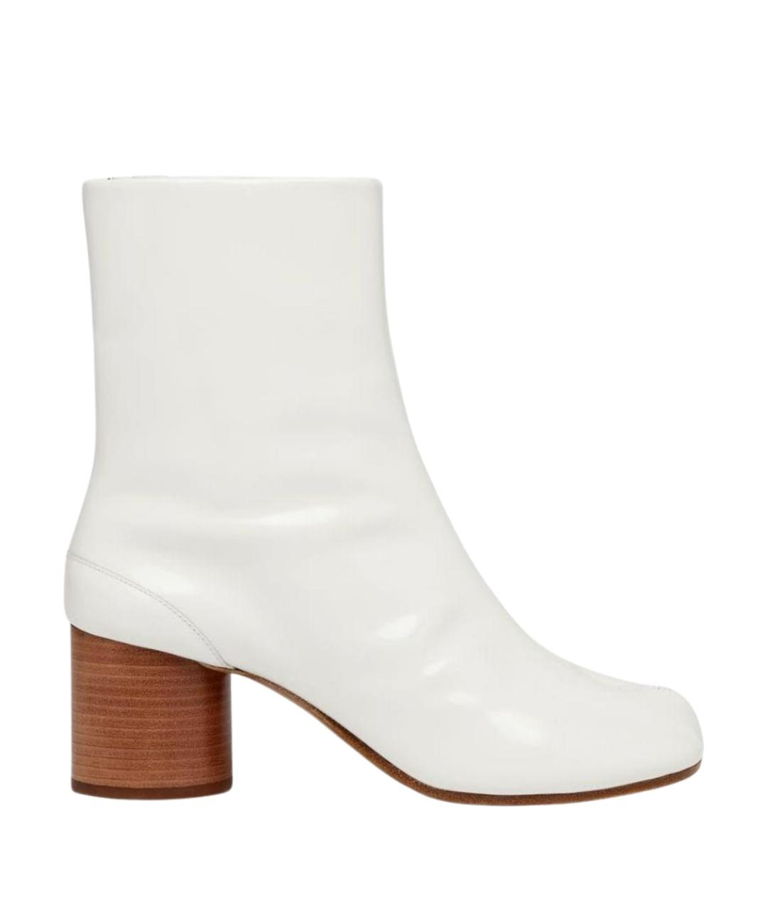 MAISON MARGIELA Белые кожаные ботильоны, фото 1