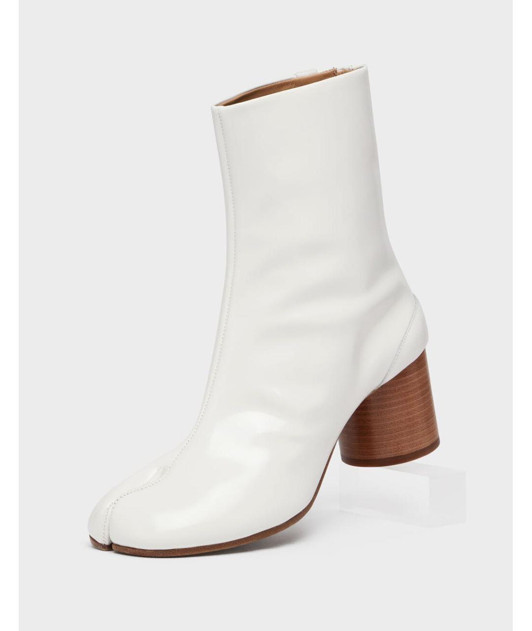MAISON MARGIELA Белые кожаные ботильоны, фото 2