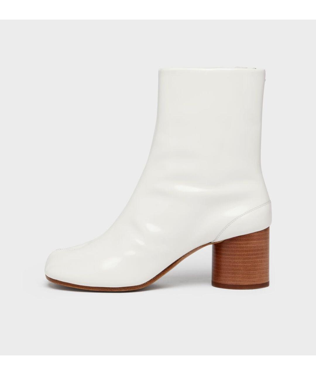MAISON MARGIELA Белые кожаные ботильоны, фото 7