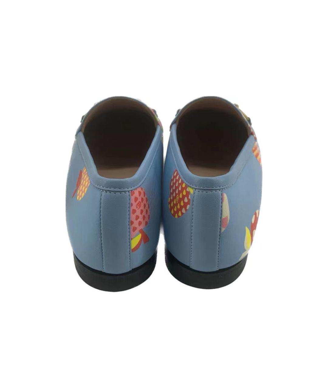 GUCCI Синие кожаные лоферы, фото 3