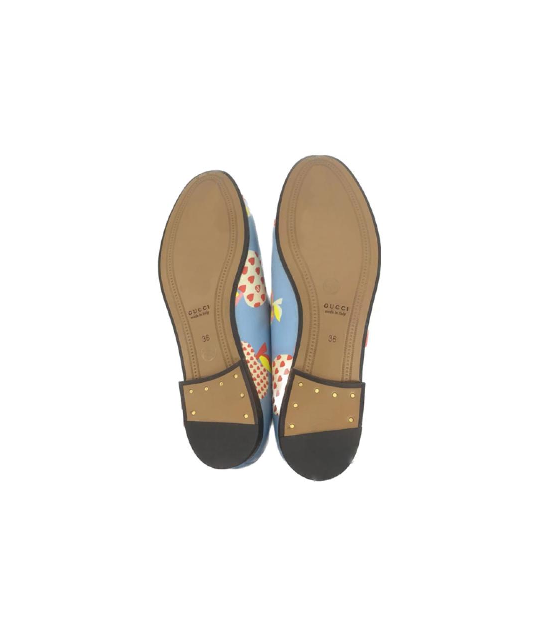 GUCCI Синие кожаные лоферы, фото 4