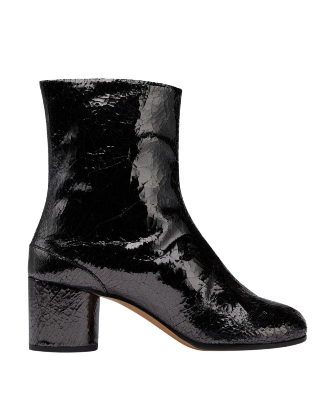 MAISON MARGIELA Черные ботильоны из лакированной кожи, фото 1