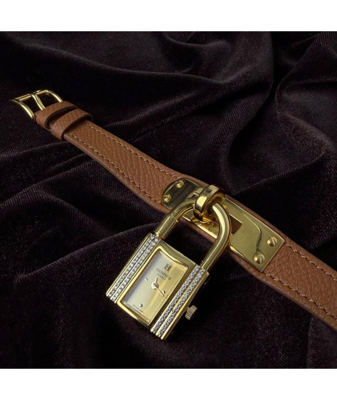 HERMES Золотые позолоченные часы, фото 4