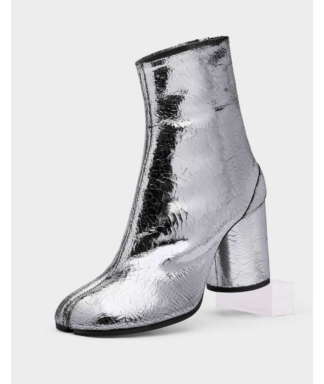 MAISON MARGIELA Серебряные ботильоны из лакированной кожи, фото 2