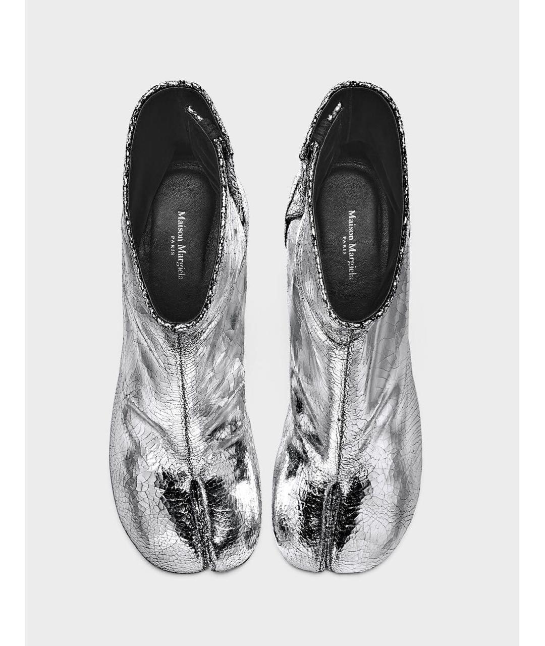MAISON MARGIELA Серебряные ботильоны из лакированной кожи, фото 4