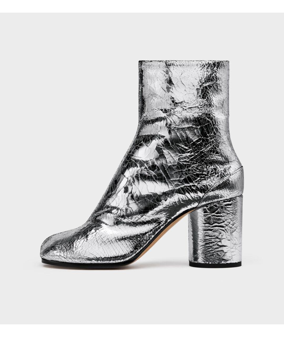 MAISON MARGIELA Серебряные ботильоны из лакированной кожи, фото 7