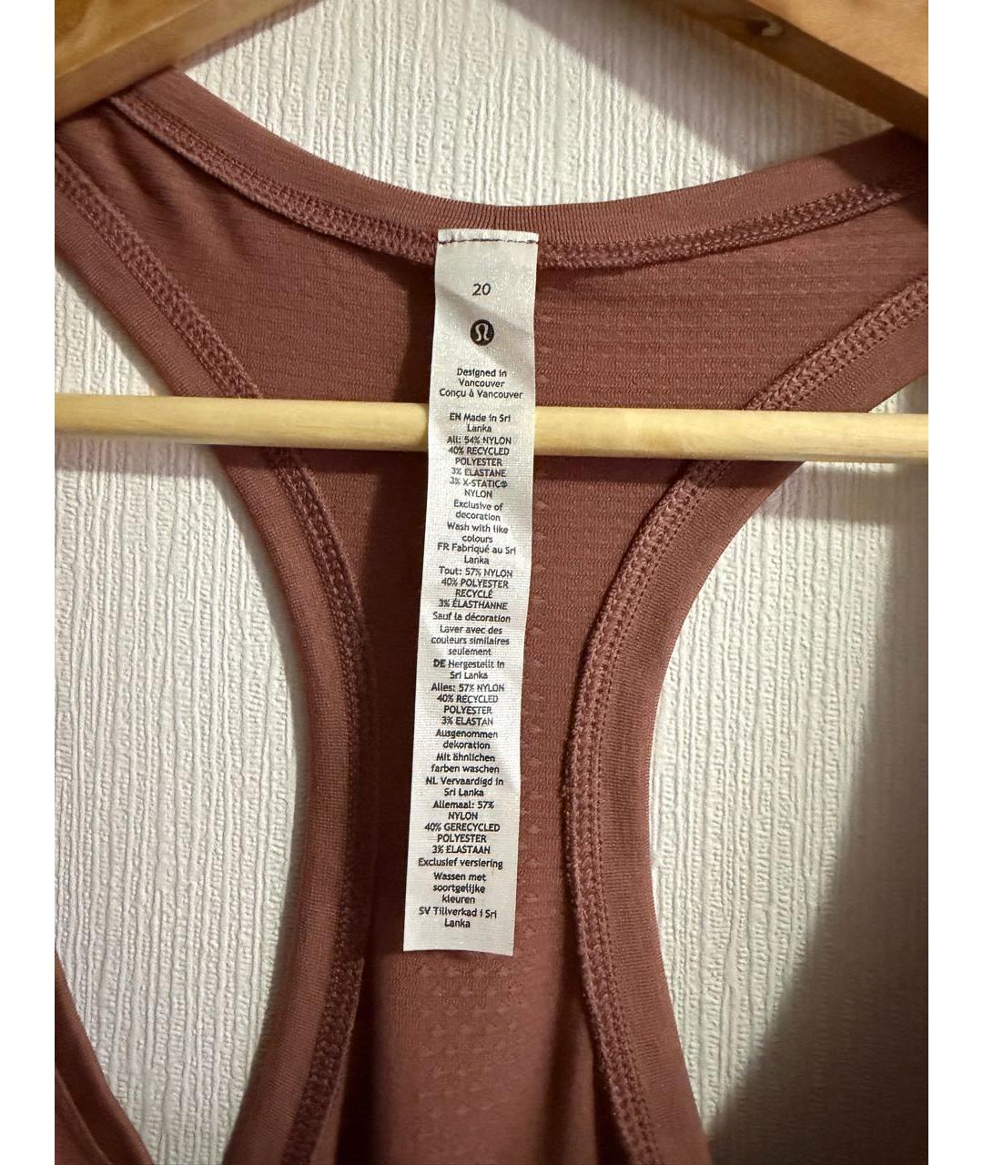 Lululemon Розовая нейлоновая майка, фото 3