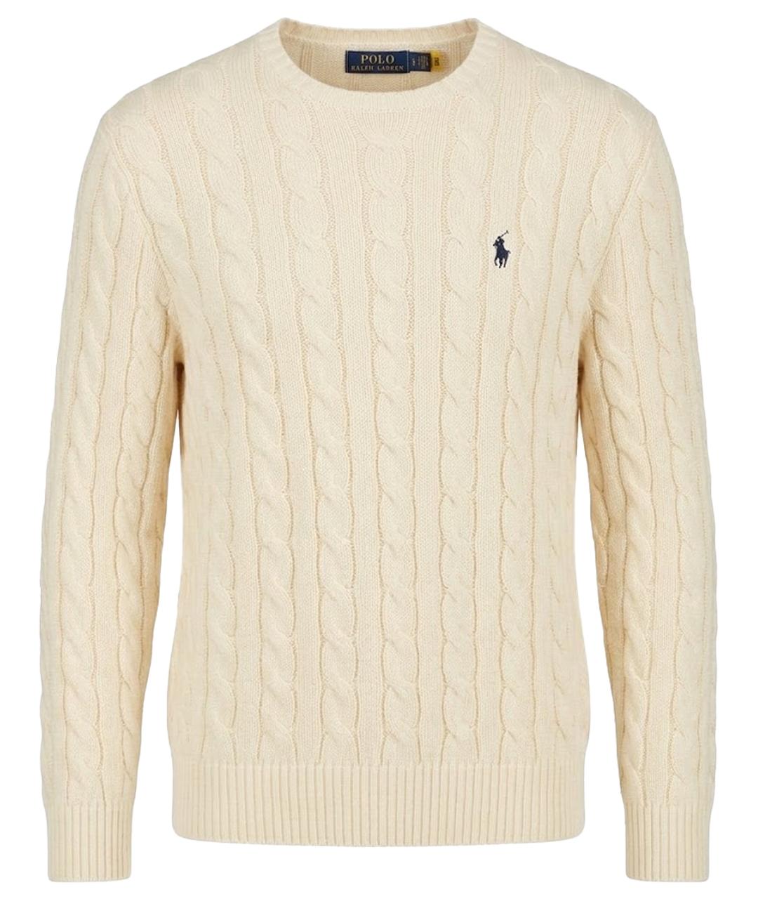 POLO RALPH LAUREN Бежевый хлопковый джемпер / свитер, фото 1