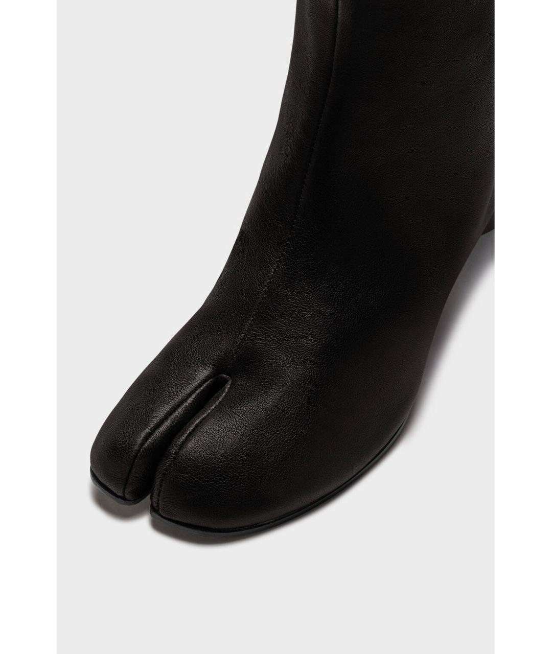 MAISON MARGIELA Черные кожаные полусапоги, фото 5
