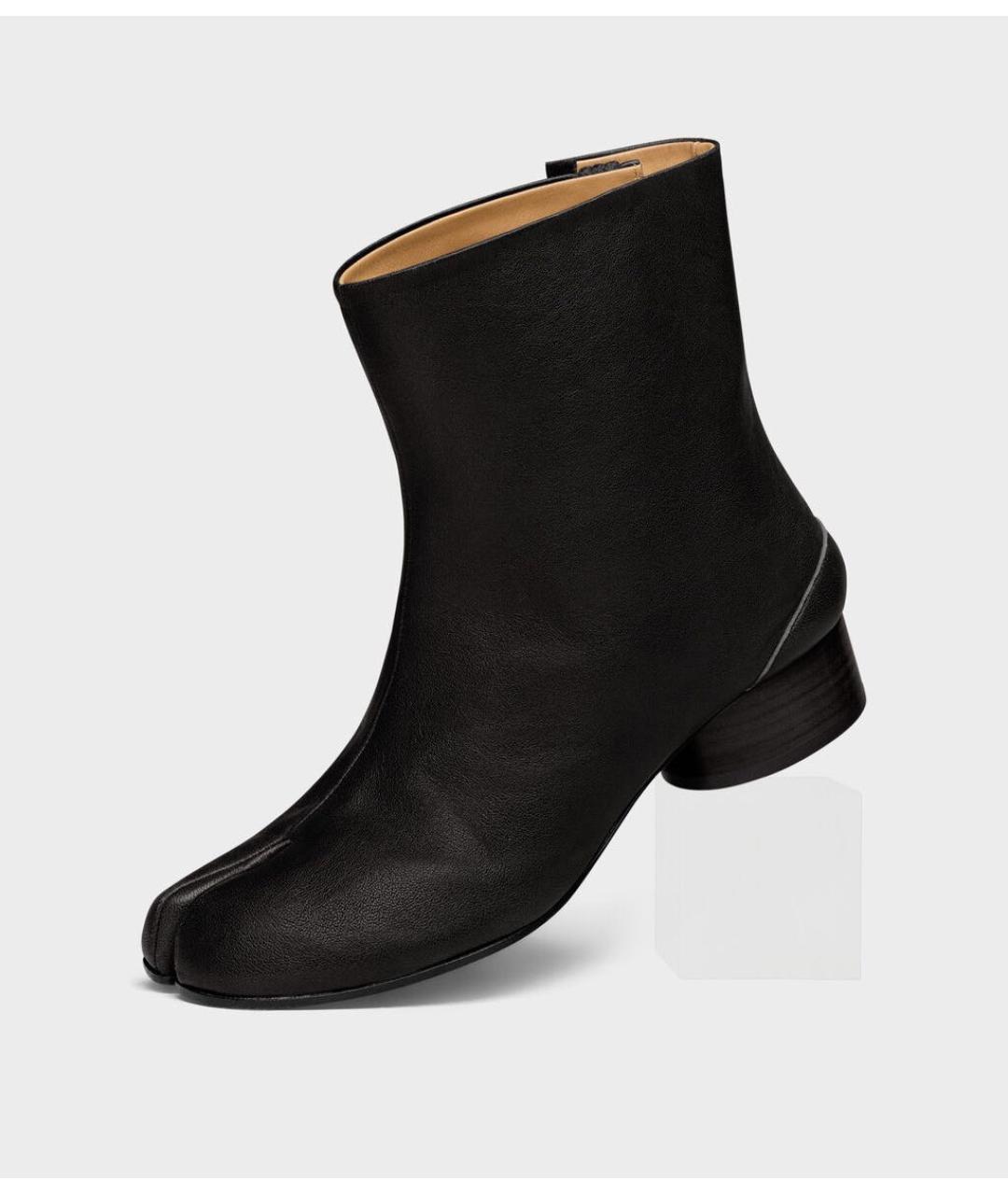 MAISON MARGIELA Черные кожаные полусапоги, фото 2