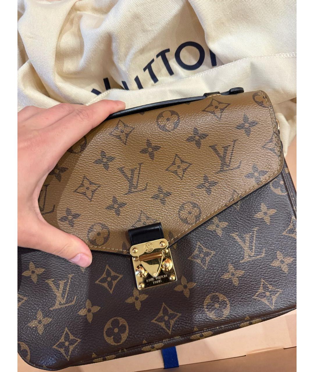 LOUIS VUITTON Коричневая сумка через плечо из канвы, фото 4