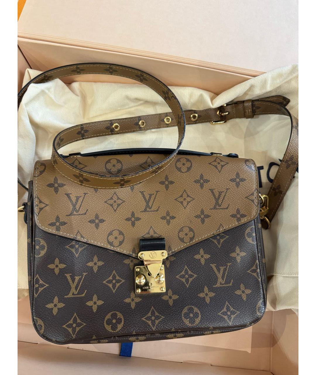 LOUIS VUITTON Коричневая сумка через плечо из канвы, фото 8