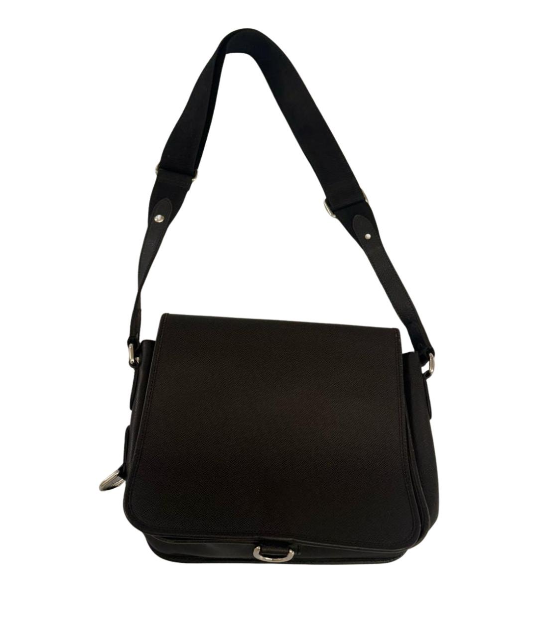 LOUIS VUITTON Черная кожаная сумка на плечо, фото 1
