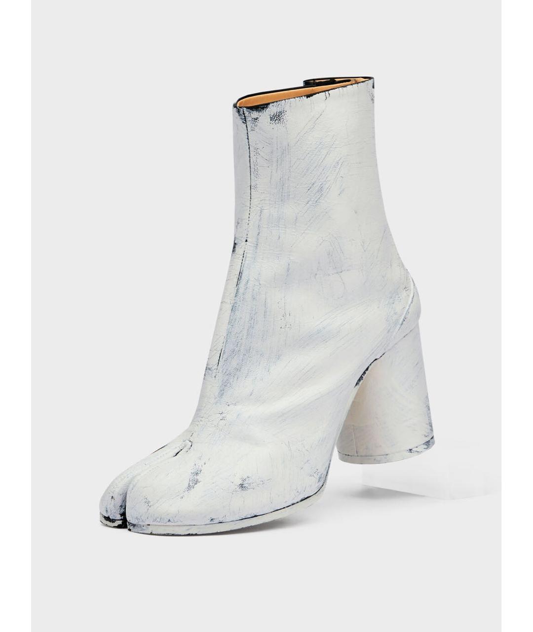 MAISON MARGIELA Белые кожаные ботильоны, фото 2