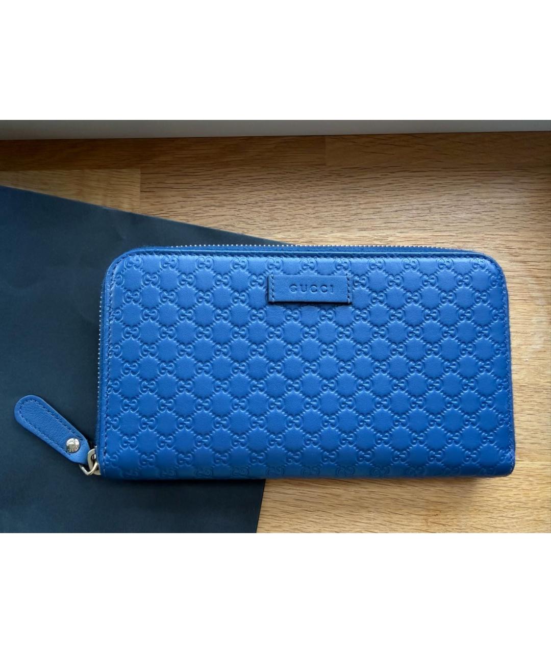 GUCCI Синий кожаный кошелек, фото 7