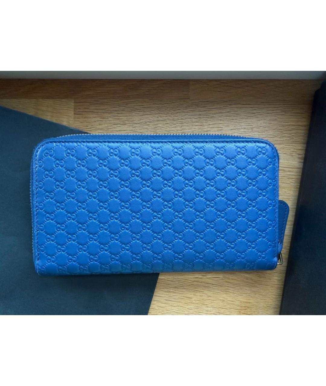 GUCCI Синий кожаный кошелек, фото 2