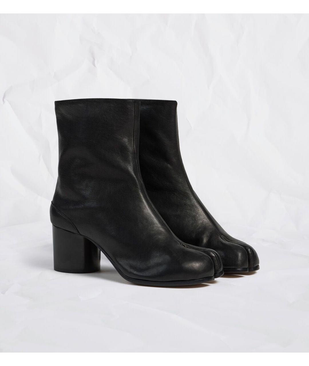 MAISON MARGIELA Черные кожаные ботильоны, фото 2
